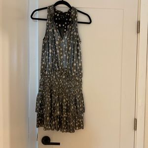 Current air mini dress polka dot metallic xs
